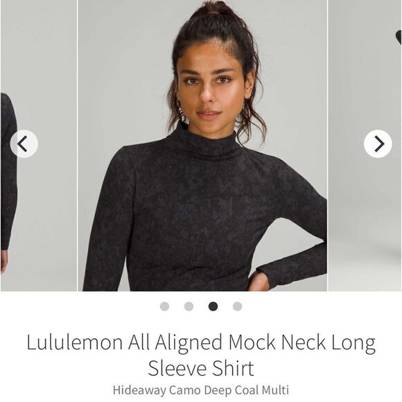 Lululemon All Aligned Mock Neck Long Sleeve Shirt
Hideaway Camo Deep Coal Multi - Picture 3 of 8